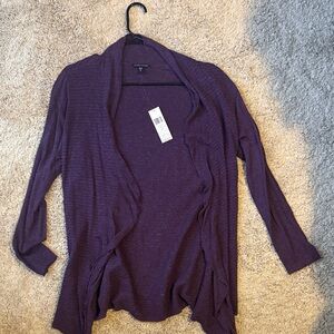 nwt eileen fischer Women's Purple Open Front Sweater size med
